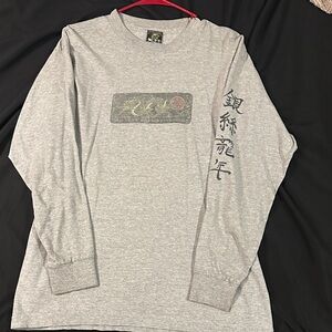 “Silver Strand” Branded Grey Long-Sleeve Genuine Vintage Tee with Script Sleeve